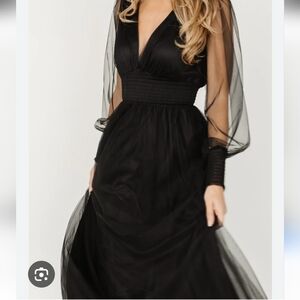 Baltic Born Black Layla Tulle Maxi Dress Size Large